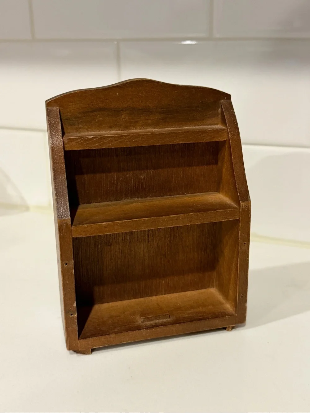 Miniature Wooden Shelf Display for Dollhouses or Crafting